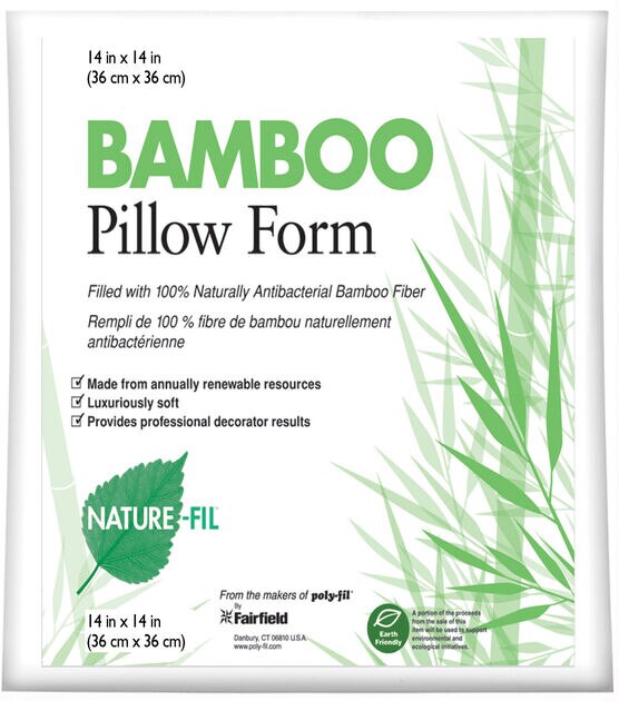 Nature Fil  Bamboo Pillow 14" x 14"
