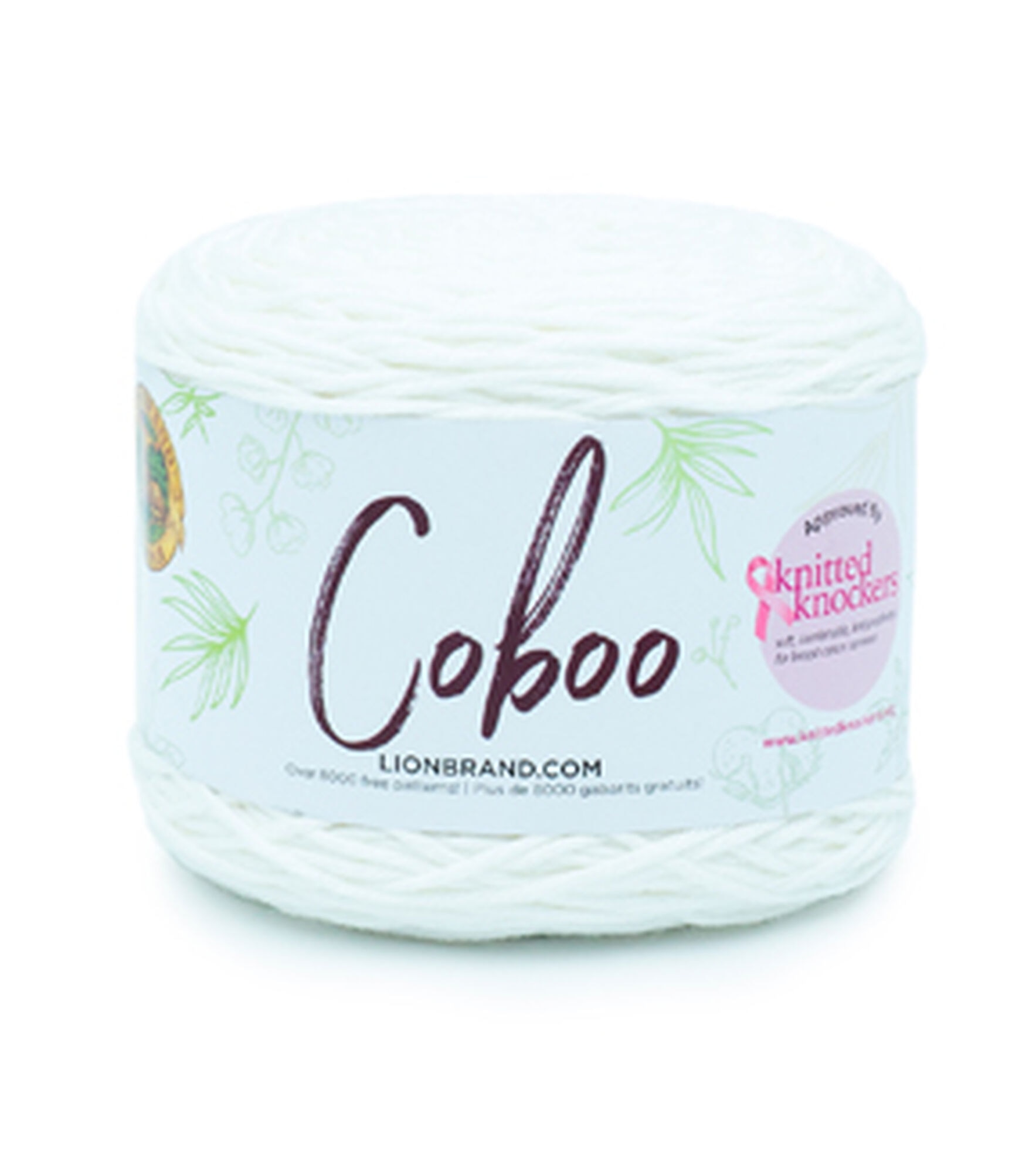Lion Brand Coboo Natural Fiber 232yds Light Weight Cotton Yarn, White, hi-res