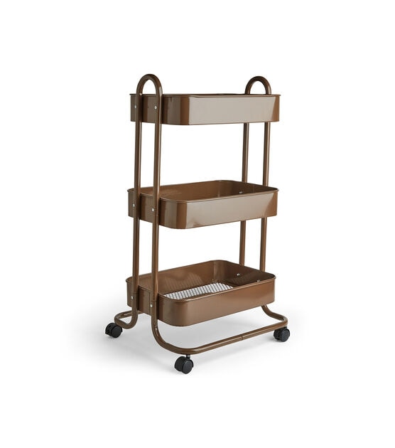 17" Rolling 3 Tier Metal Storage Cart by Top Notch, , hi-res, image 21