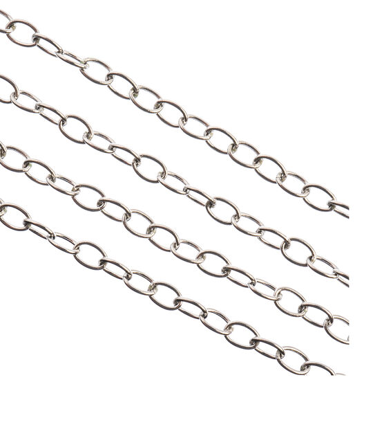 John Bead Stainless Steel Rolo Chain 1m w/ 3.7x2.4mm Links
