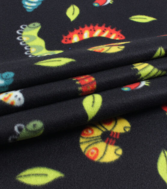 Caterpillars Blizzard Prints Fleece Fabric, , hi-res, image 2