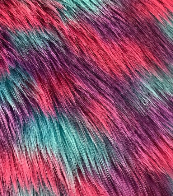 Multi Color Faux Fur Fabric, , hi-res, image 2