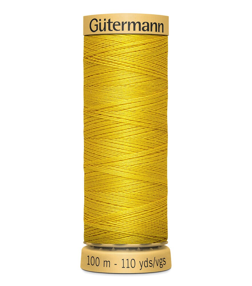 Gutermann Natural Cotton Thread 110 Yards, 1620 Bright Yellow, swatch