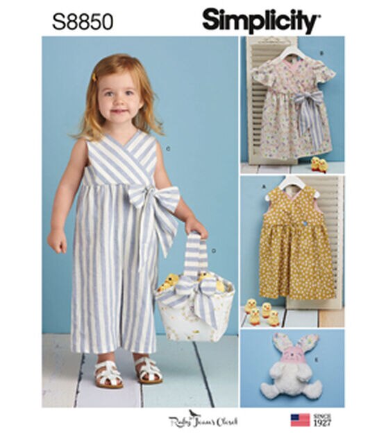 Simplicity S8850 Size 1/2 to 4 Toddler's Dress & Toy Sewing Pattern