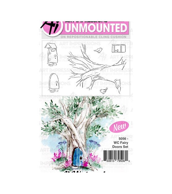 Art Impressions Watercolor Cling Rubber Stamps Fairy Doors