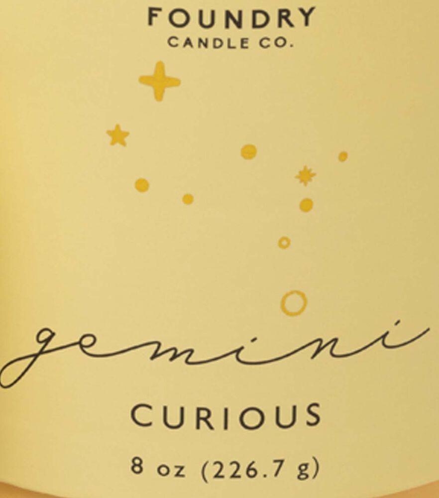 Foundry 8oz Zodiac Sign Soy Wax Scented Jar Candle, Gemini, swatch, image 5