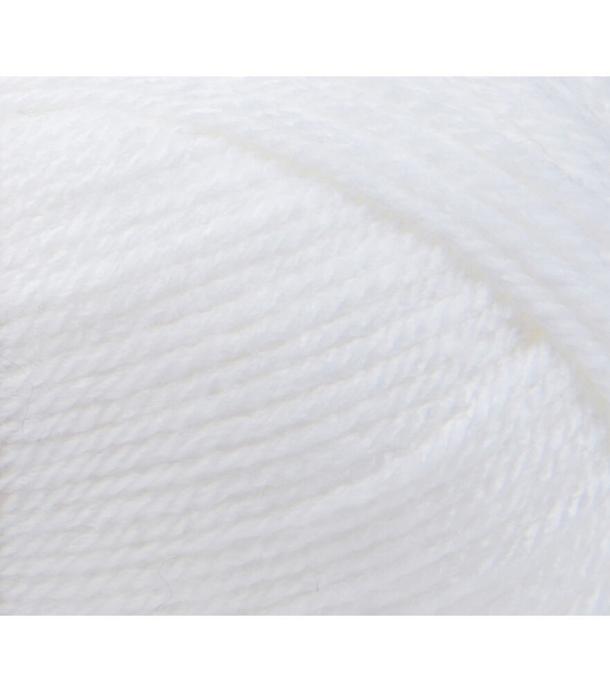 Lion Brand Basic Stitch Anti Pilling Worsted Acrylic Yarn, White, swatch, image 1