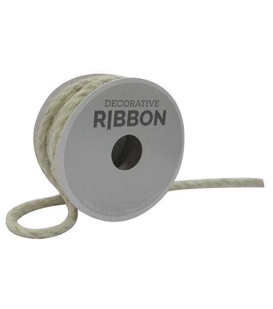 Decorative Ribbon 6mmx12' Narrow Cord Ivory