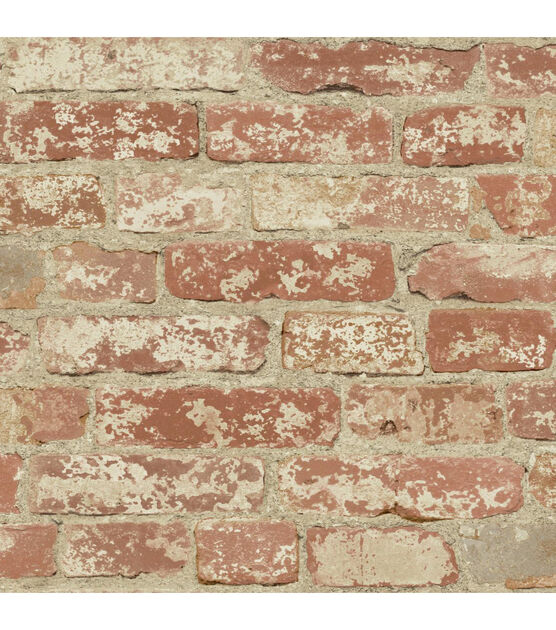 RoomMates Wallpaper Stuccoed Red Brick