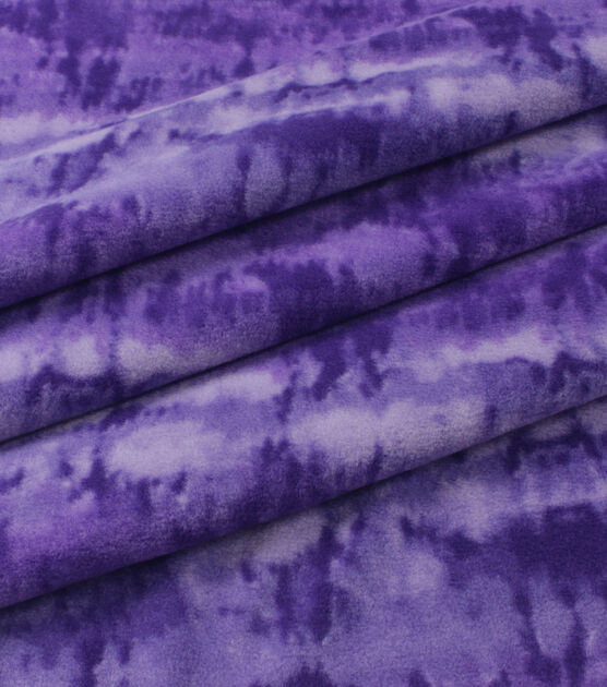 Purple Tie Dye Anti Pill Fleece Fabric, , hi-res, image 3