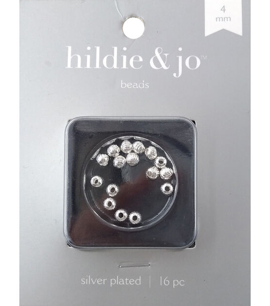 4mm Silver Plated Corrugated Round Beads 16pc by hildie & jo