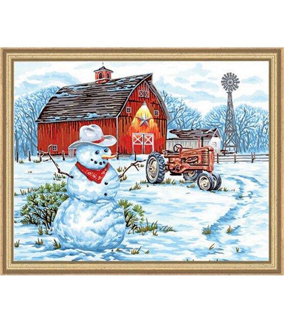 Paint By Number Kit 20"X16" Country Snowman