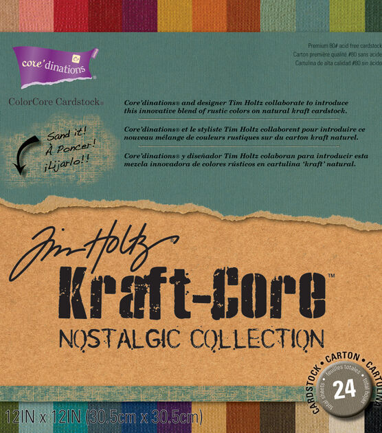 Tim Holtz 12" x12" Nostalgic Kraft Core 24 Sheet Cardstock