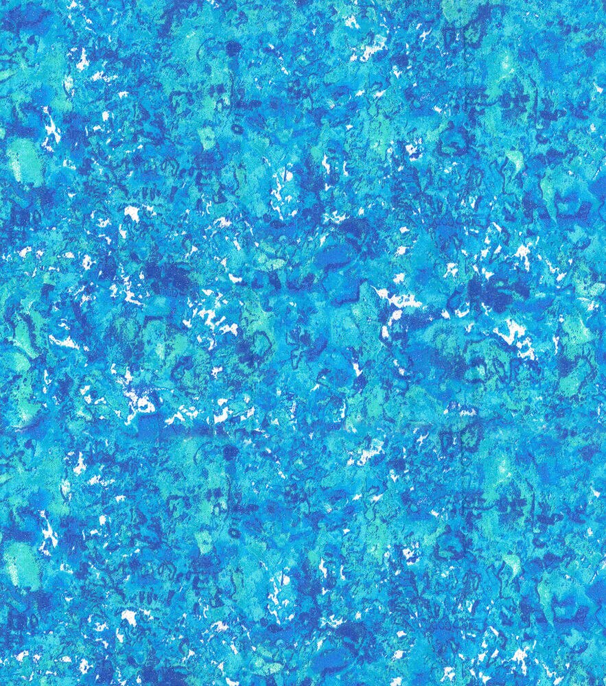 Fabric Traditions Sponge Paint Glitter Cotton Fabric by Keepsake Calico, Teal, swatch