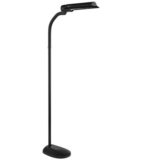 OttLite 62" Black Wing Shade Flexible Floor Lamp