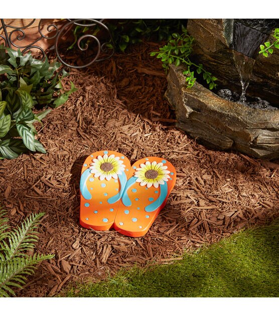 Zingz & Thingz Sunflower Dot Flip Flop Stepping Stone, , hi-res, image 2