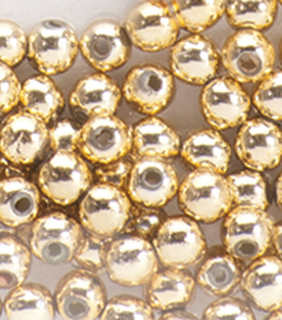 hildie & jo Round Pearl Beads 3mm 144 Pkg Gold