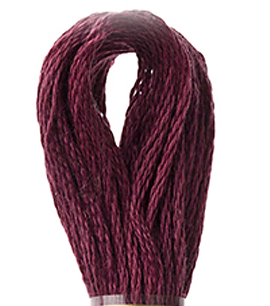 DMC 8.7yd Pink 6 Strand Cotton Embroidery Floss, 3802 Dark Antique Mauve, swatch, image 34