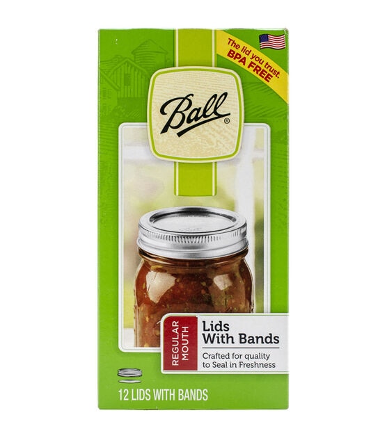 Ball 12 pk Lids with Bands Silver