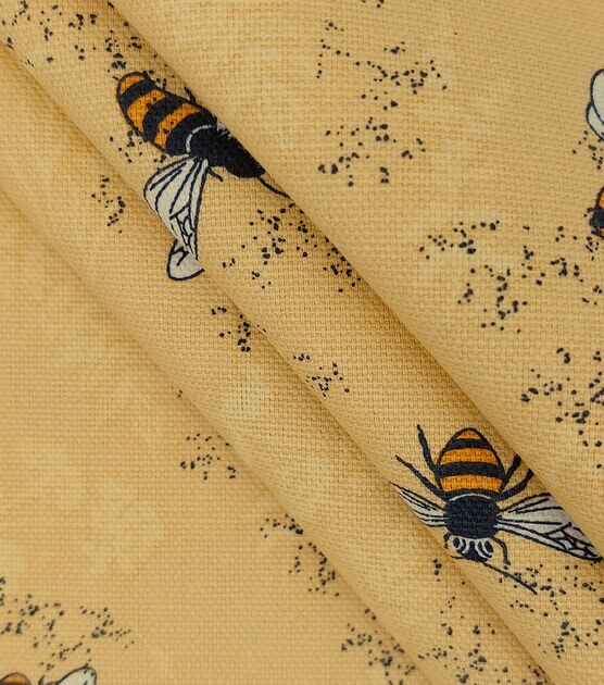 Cotton Canvas Yellow Bee Fabric, , hi-res, image 2