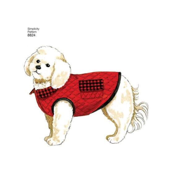 Simplicity S8824 Size S to L Dog Coats Sewing Pattern, , hi-res, image 7