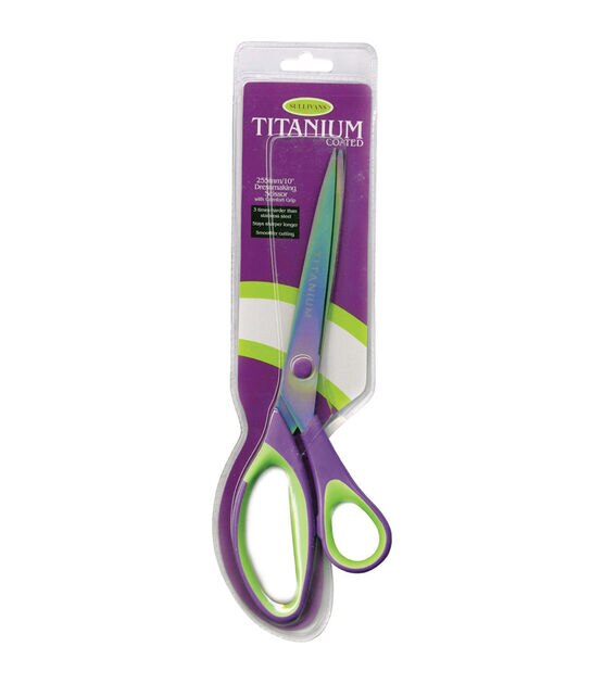 Sullivans 10" Titanium Dressmaker Scissors Purple & Green