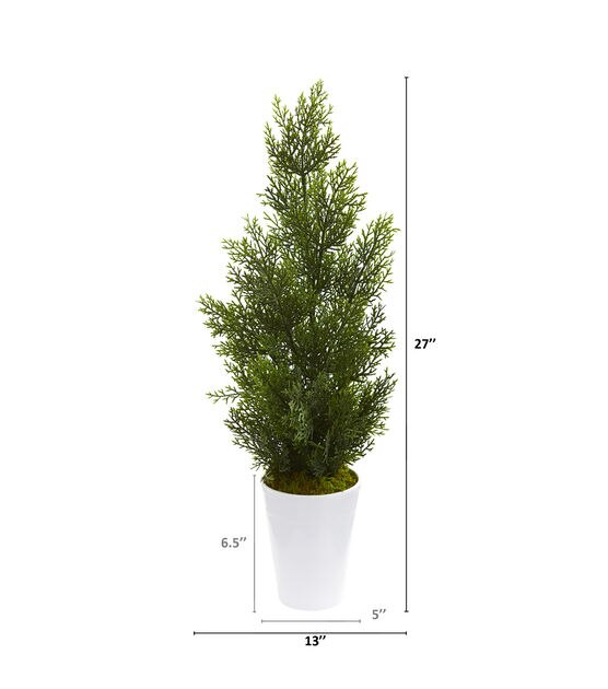Nearly Natural 27in. Mini Cedar Artificial Pine Tree, , hi-res, image 2