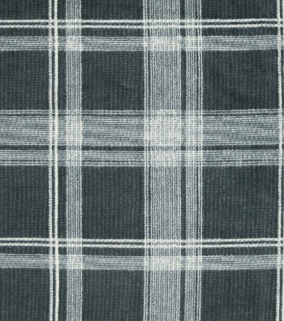 Black Plaid Luxe Fleece Fabric