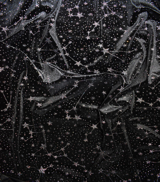 The Witching Hour Celestial Star On Stretch Velvet Apparel Fabric, , hi-res, image 5