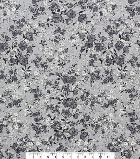 Floral Bunches on Gray Quilt Cotton Fabric by Keepsake Calico, , hi-res, image 2