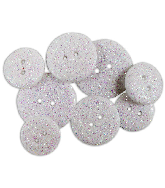 Favorite Findings 8ct Frost Opaque Glitter 2 Hole Buttons