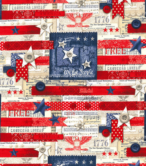 Fabric Traditions Heart of America Patriotic Cotton Fabric, , hi-res, image 2