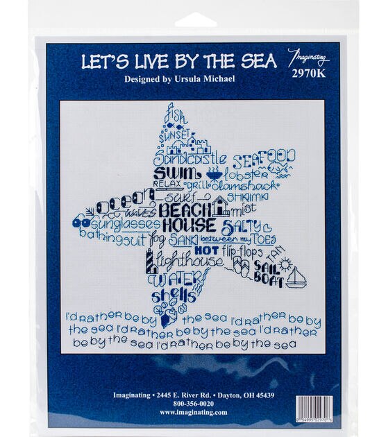 Imaginating 9.5" Let's Live by the Sea Counted Cross Stitch Kit