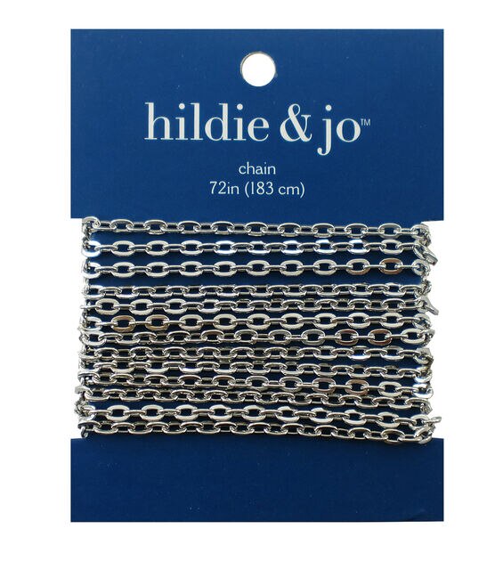72" Silver Plated Steel Flat Cable Chain by hildie & jo