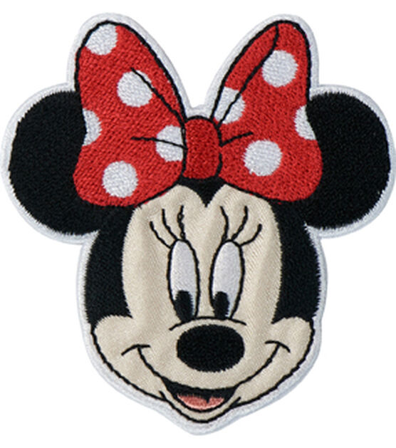 Simplicity Disney Minnie Mouse Iron on Applique Patch for Clothes, Backpacks, and Accessories, 2.75 W x 3 L, Multicolor