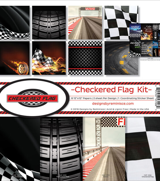 Reminisce Collection Kit 12"X12" Checkered Flag
