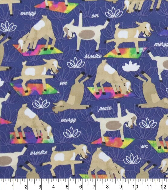 Happy Goat Yoga Novelty Cotton Fabric, , hi-res, image 2