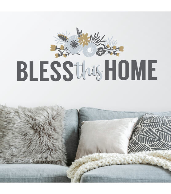 RoomMates Wall Decals Floral Bless This Home, , hi-res, image 3