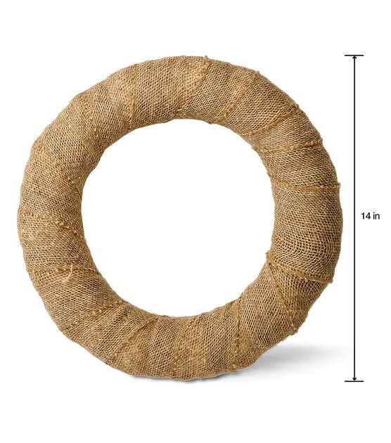 FloraCraft Burlap-Wrapped Straw Wreath Form 14 Inch Brown, , hi-res, image 2