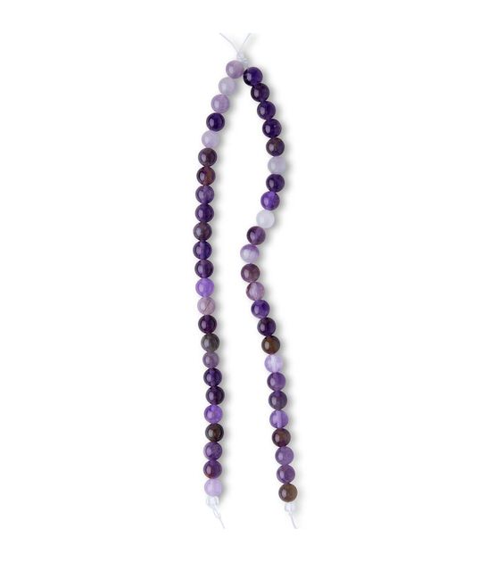 12" Purple Round Jade Stone Bead Strand by hildie & jo, , hi-res, image 2