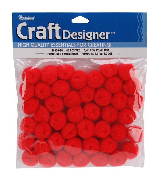 Darice 10mm Red Pipe Cleaners, Red Chenille Stems, NOS, Thick Red