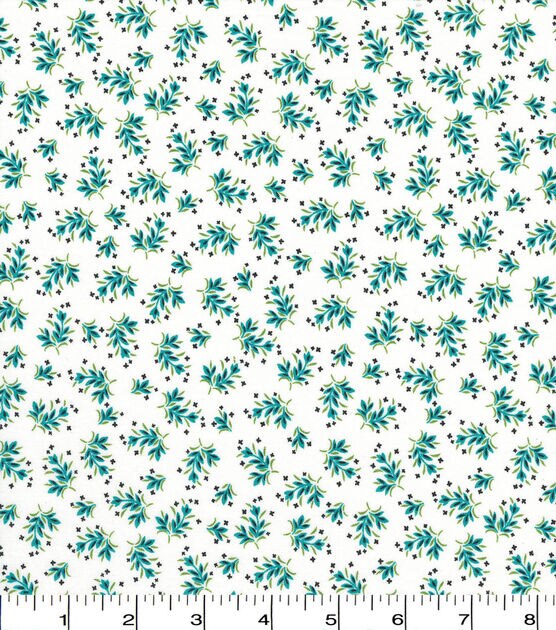 Capri Breeze & Black Floral Quilt Cotton Fabric by Quilter's Showcase, , hi-res, image 2