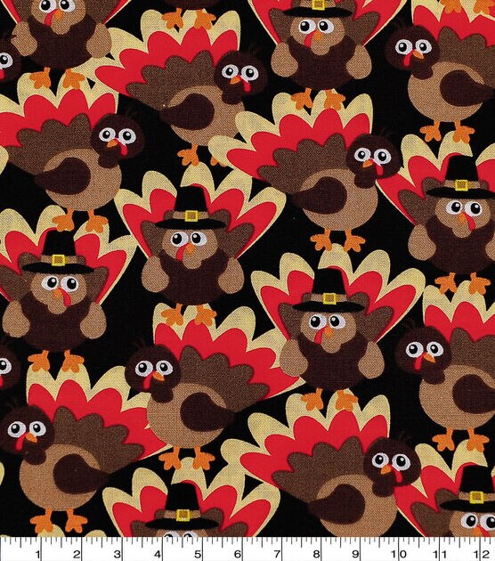 Packed Turkeys Harvest Cotton Fabric