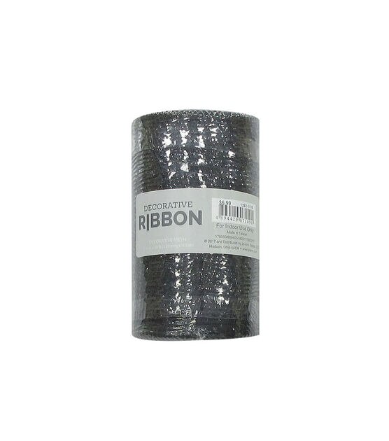 5.5" x 30' Metallic Black Deco Mesh by Place & Time