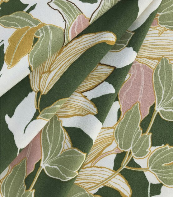 Olive Leaves Double Brush Jersey Knit Fabric, , hi-res, image 3
