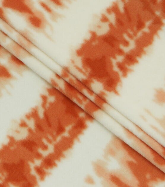 Orange Tie Dye Anti Pill Fleece Fabric, , hi-res, image 2