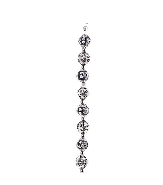 7" Silver & Black Metal & Plastic Strung Beads by hildie & jo, , hi-res, image 3