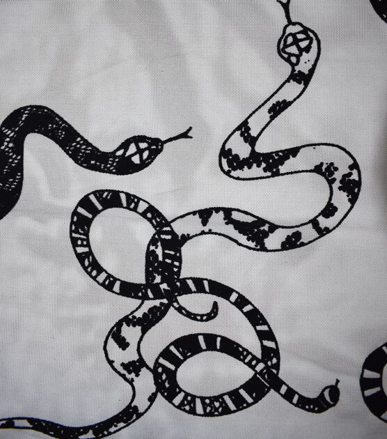 The Witching Hour Flocked Snake On Mesh Apparel Fabric