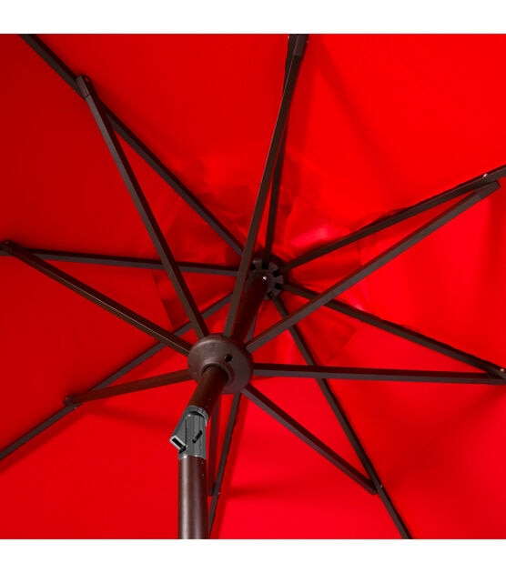 Safavieh 9' Elegant Red Valance Auto Tilt Patio Umbrella, , hi-res, image 2