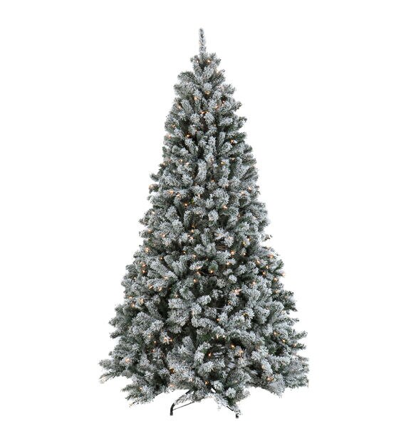 National Tree 7.5' Pre Lit Snowy North Valley Spruce Christmas Tree